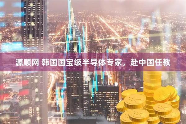 源顺网 韩国国宝级半导体专家，赴中国任教