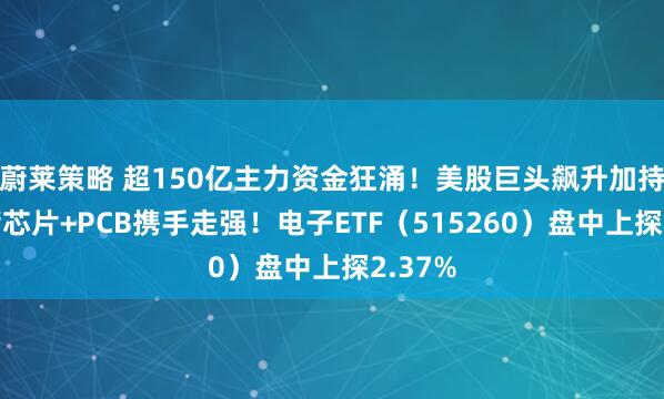 蔚莱策略 超150亿主力资金狂涌！美股巨头飙升加持，存储芯片+PCB携手走强！电子ETF（515260）盘中上探2.37%