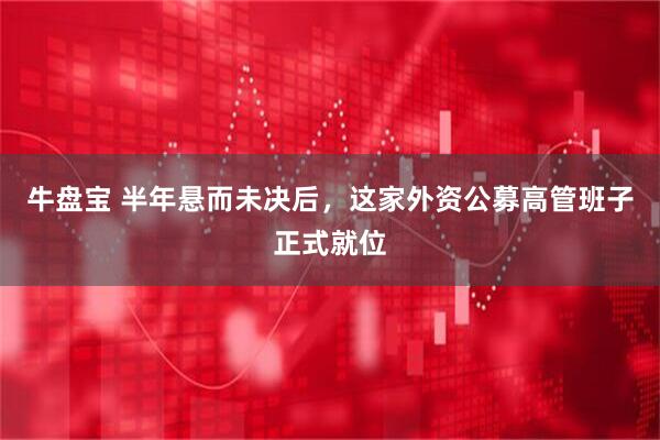 牛盘宝 半年悬而未决后，这家外资公募高管班子正式就位